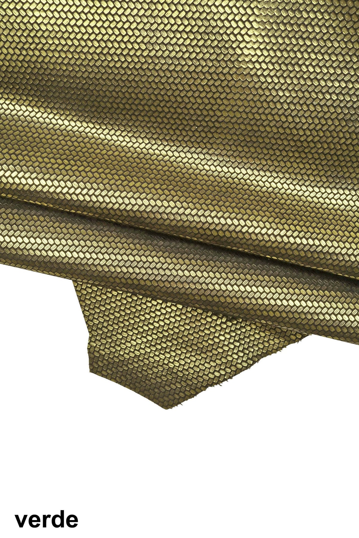 Geometric METALLIC leather skin, light gold, bronze, pink, green, steel textured goatskin, soft printed suede B16150-MT(st) La Garzarara