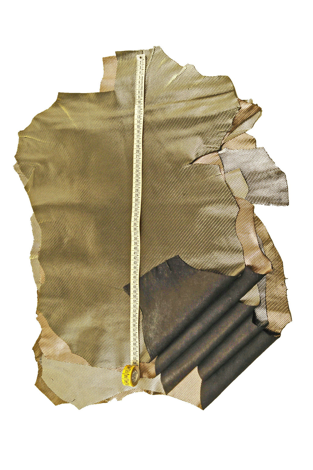 Geometric METALLIC leather skin, light gold, bronze, pink, green, steel textured goatskin, soft printed suede B16150-MT(st) La Garzarara