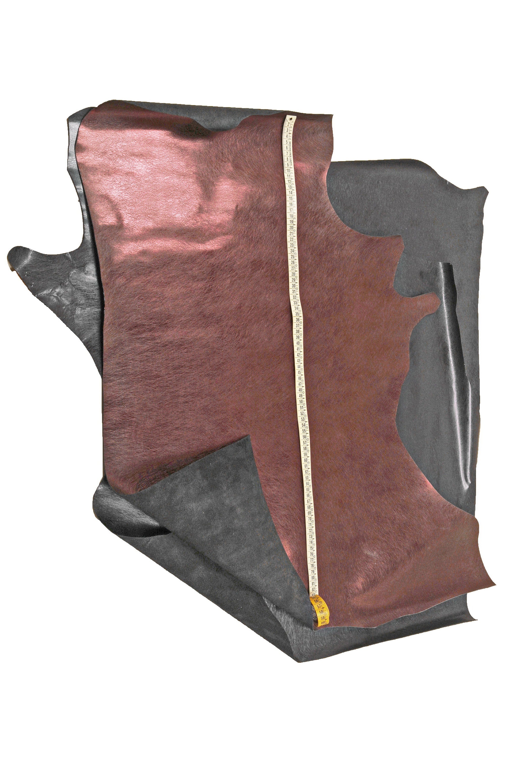 Purple blue METALLIC leather hide, mirror cowhide scratch print, glossy calfskin B16206-MT La Garzarara