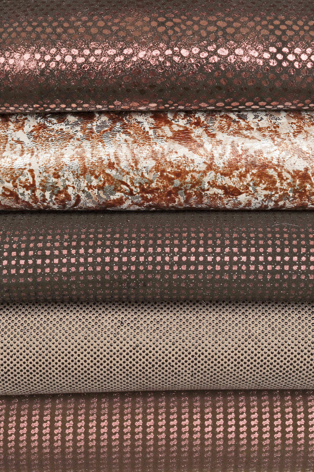 Copper METALLIC leather hide bronze textured embossed skin, laminated shiny fashion full hides set B16223-MT(ST) La Garzarara
