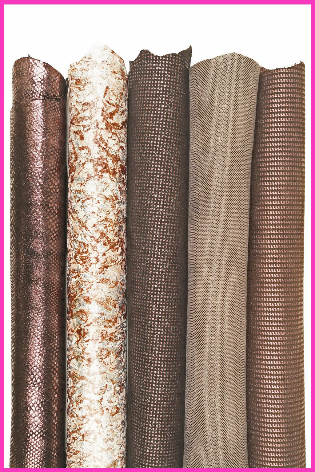 Copper METALLIC leather hide bronze textured embossed skin, laminated shiny fashion full hides set B16223-MT(ST) La Garzarara