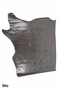 Purple blue METALLIC leather hide, mirror cowhide scratch print, glossy calfskin B16206-MT La Garzarara