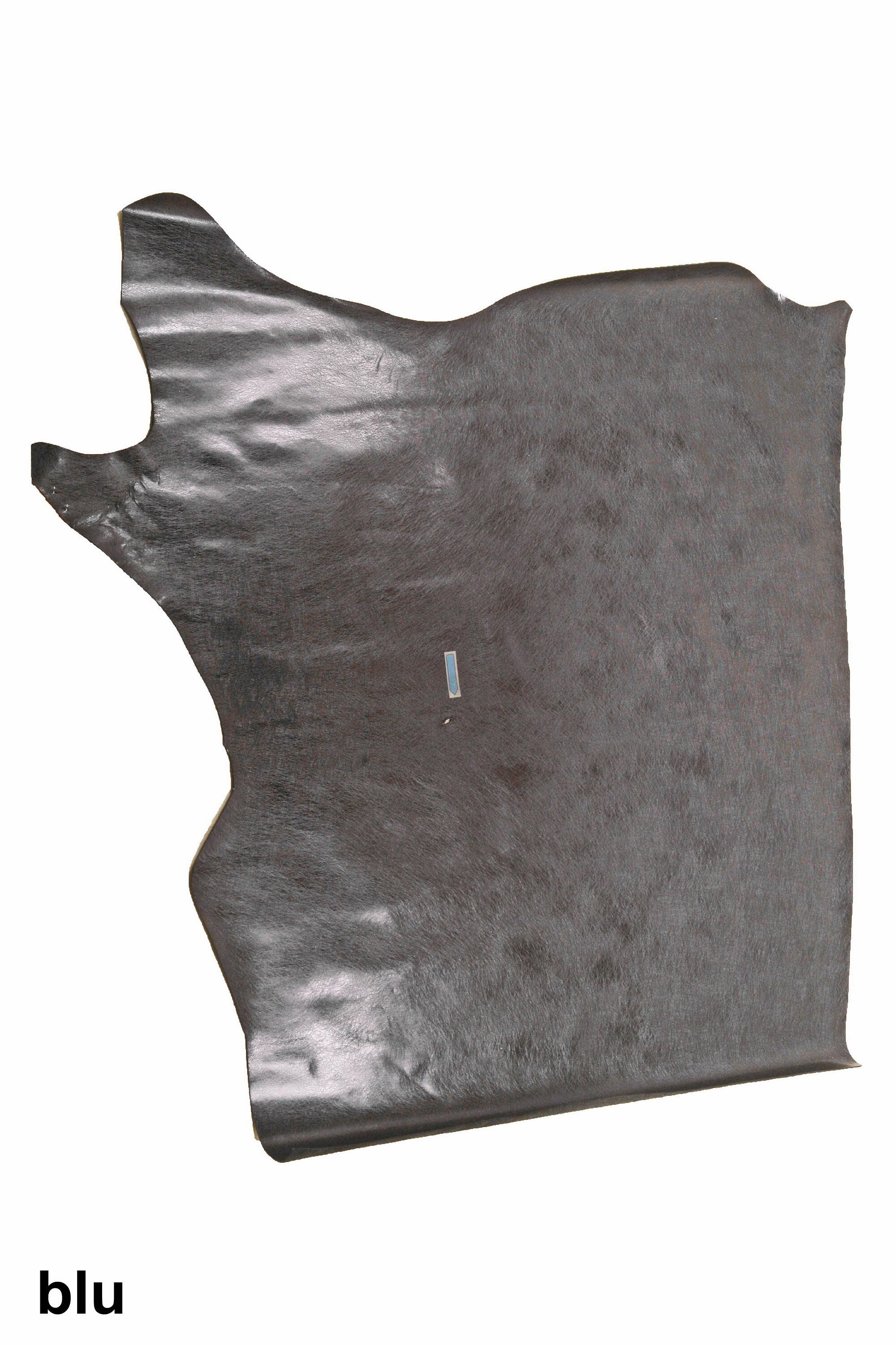 Purple blue METALLIC leather hide, mirror cowhide scratch print, glossy calfskin B16206-MT La Garzarara
