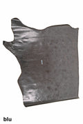 Purple blue METALLIC leather hide, mirror cowhide scratch print, glossy calfskin B16206-MT La Garzarara