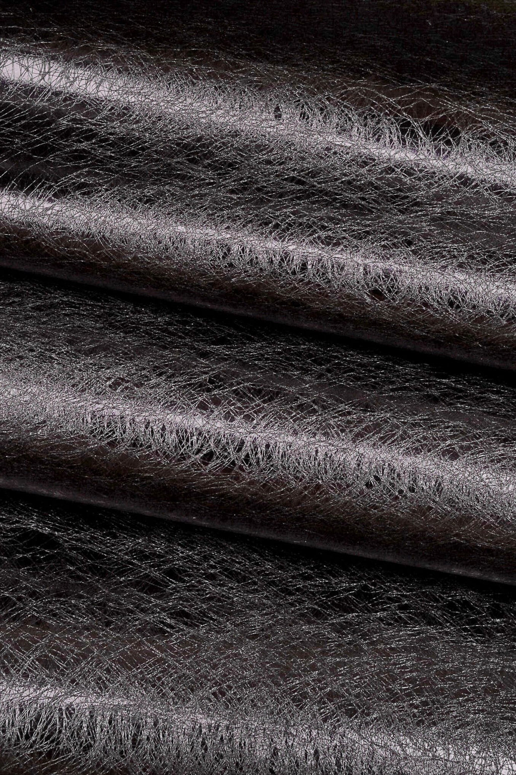 Purple blue METALLIC leather hide, mirror cowhide scratch print, glossy calfskin B16206-MT La Garzarara