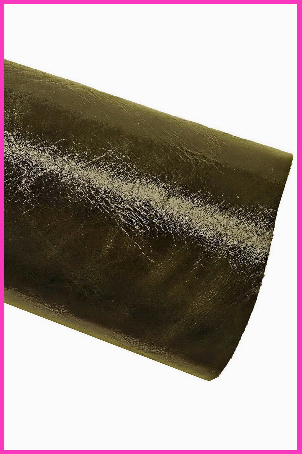 Dark green leather skin, glossy wrinkled goatskin, distressed sporty vintage hide, 0.7 - 0.8 mm B16363-VT La Garzarara