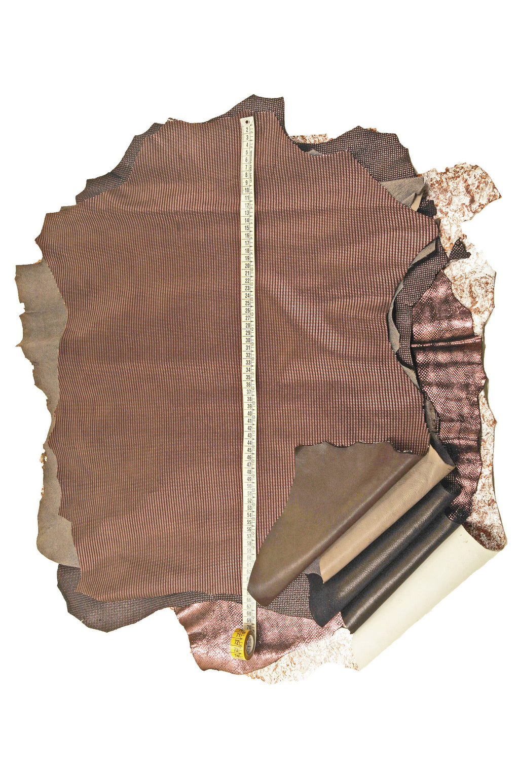 Copper METALLIC leather hide bronze textured embossed skin, laminated shiny fashion full hides set B16223-MT(ST) La Garzarara