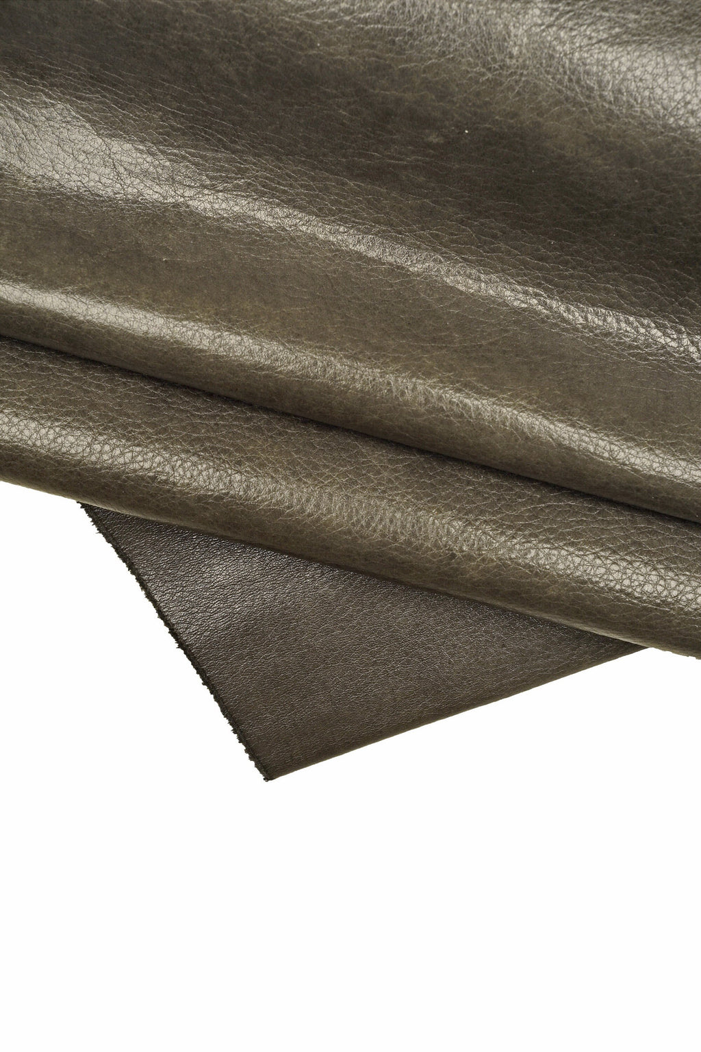 Vintage gray grained calf leather hide, soft cowhide skin with slight gloss 1.3–1.4 mm B16354-VT La Garzarara