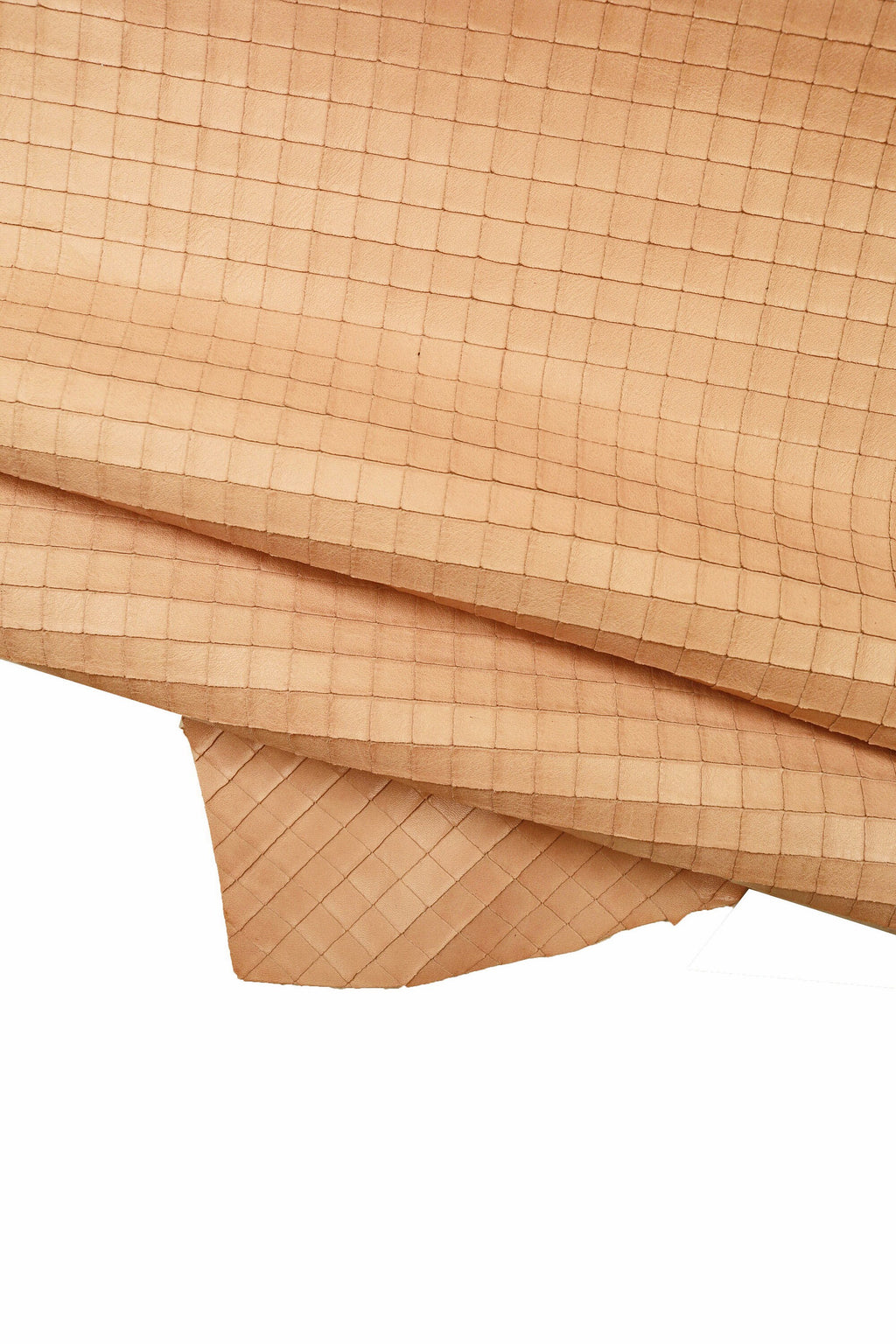 Flesh PINK GEOMETRICAL leather hide, vegetable tanned geometrical printed cowhide, soft semi glossy calfskin B16298-ST La Garzarara
