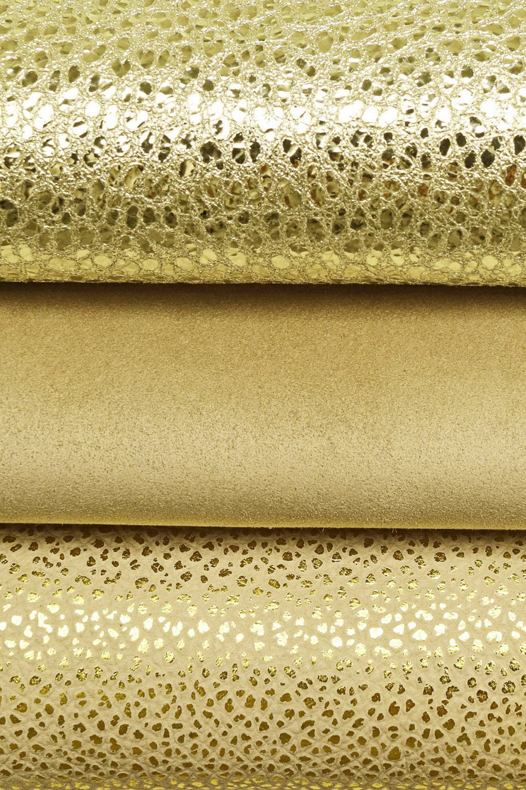Light GOLD beige leather hides, assortment of metallic gold soft goatskins as per picture B16293-MT(ST) La Garzarara