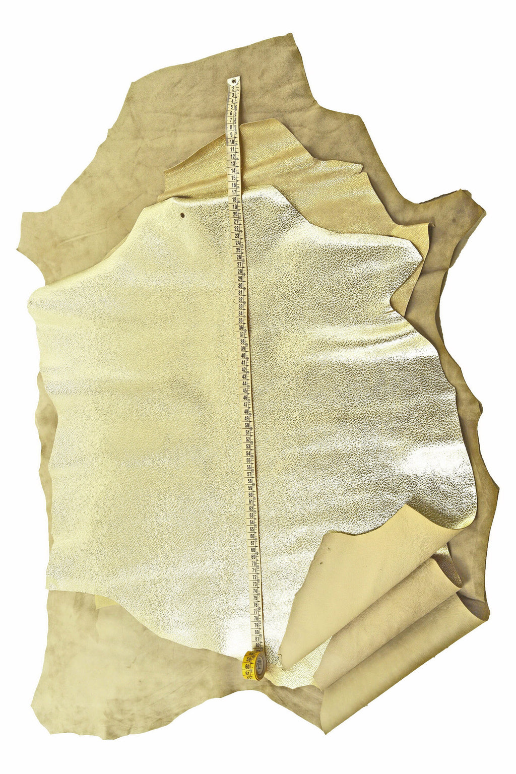 Light GOLD beige leather hides, assortment of metallic gold soft goatskins as per picture B16293-MT(ST) La Garzarara