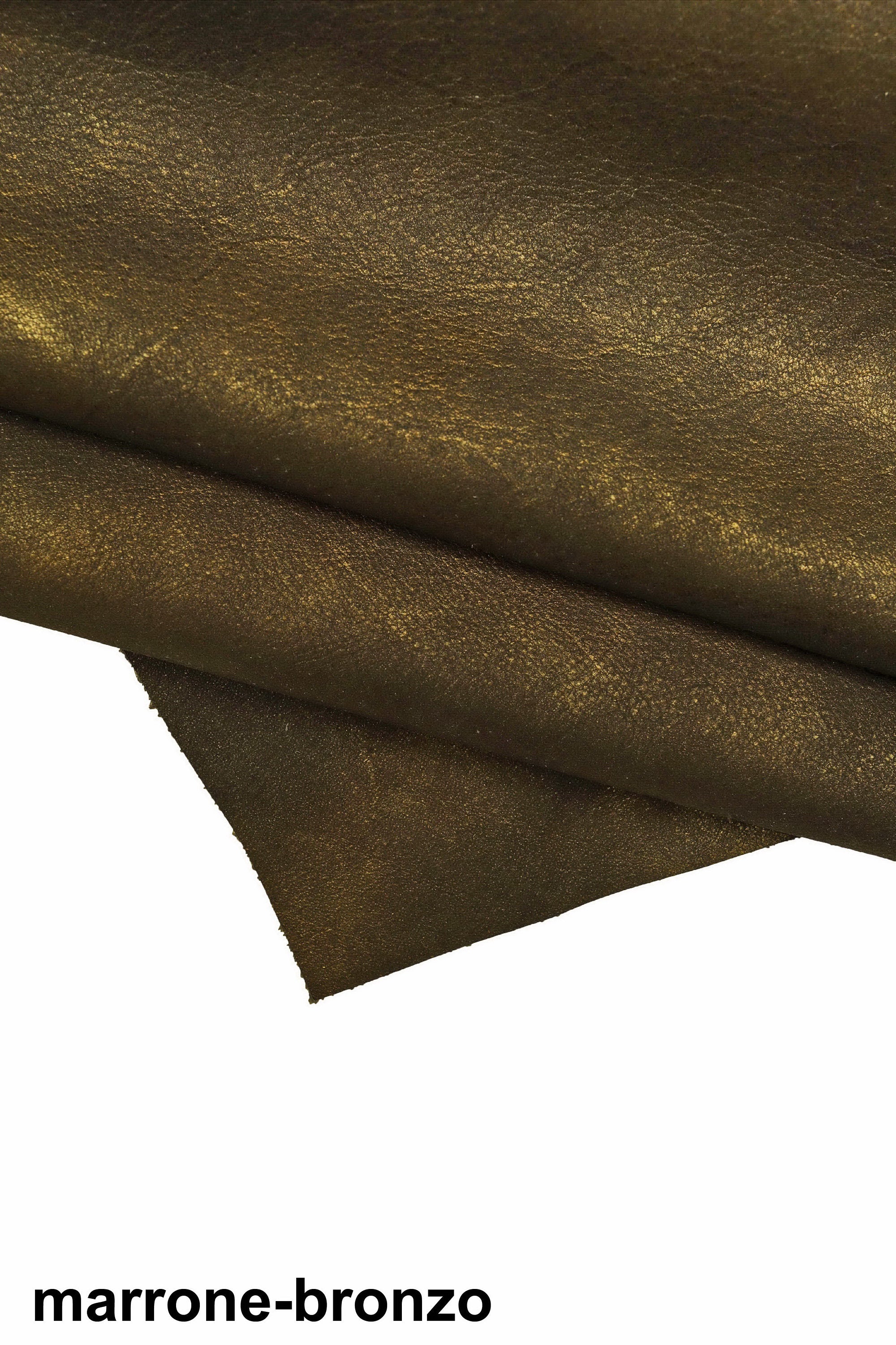 Marbled leather hide, sporty vintage tiny pebble grain vintage goatskin with shades, metallic aged skin 1.3 - 1.5 mm B16386-VT La Garzarara
