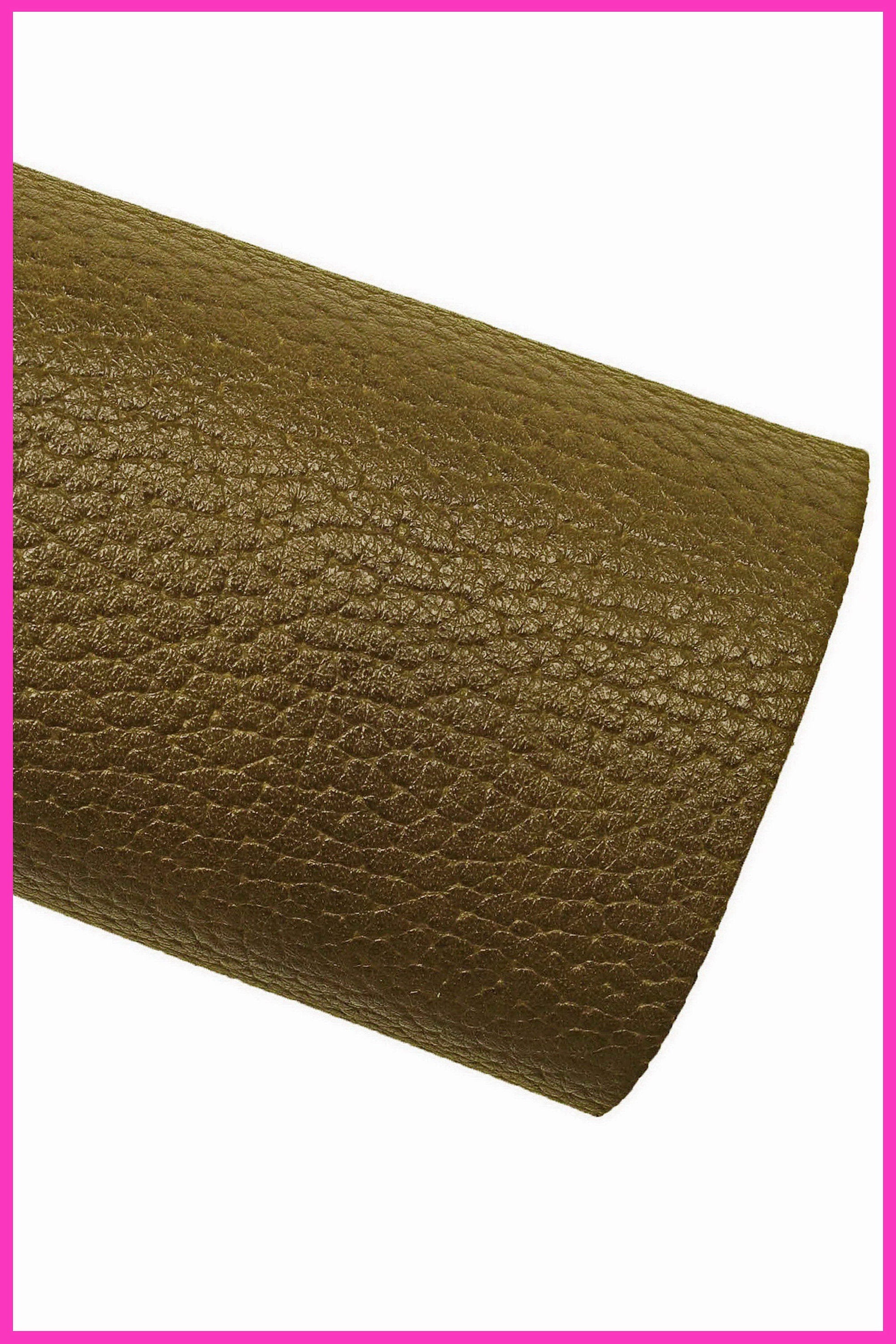 Leather for Handbags , Olive green pebbled cowhide, grain soft cow hide leather skin, soft thick skin B16359-TU Garzarara