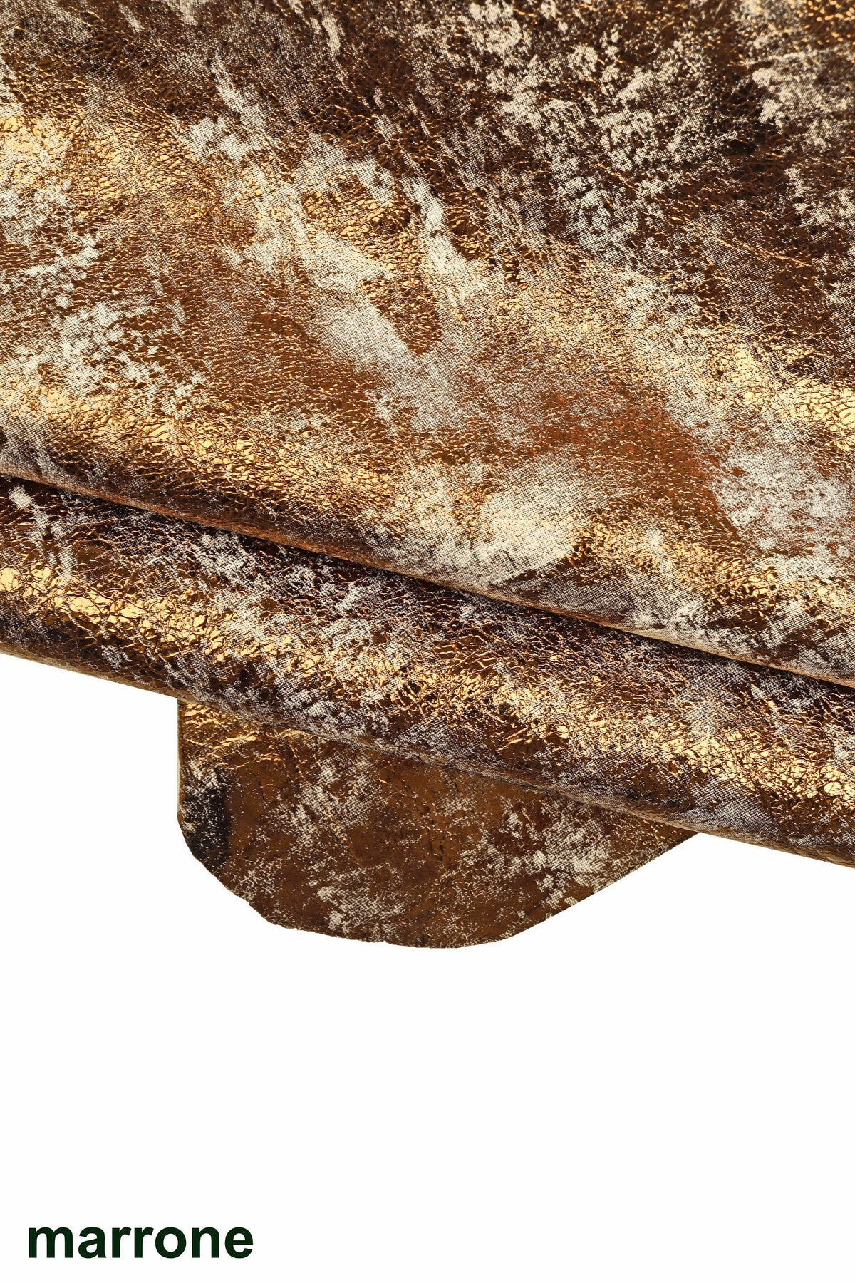 Vintage Distressed Bronze Leather Hide, Aged Metallic Leather, Weathered Antique Finish for Bags B16338-MT(st) La Garzarara