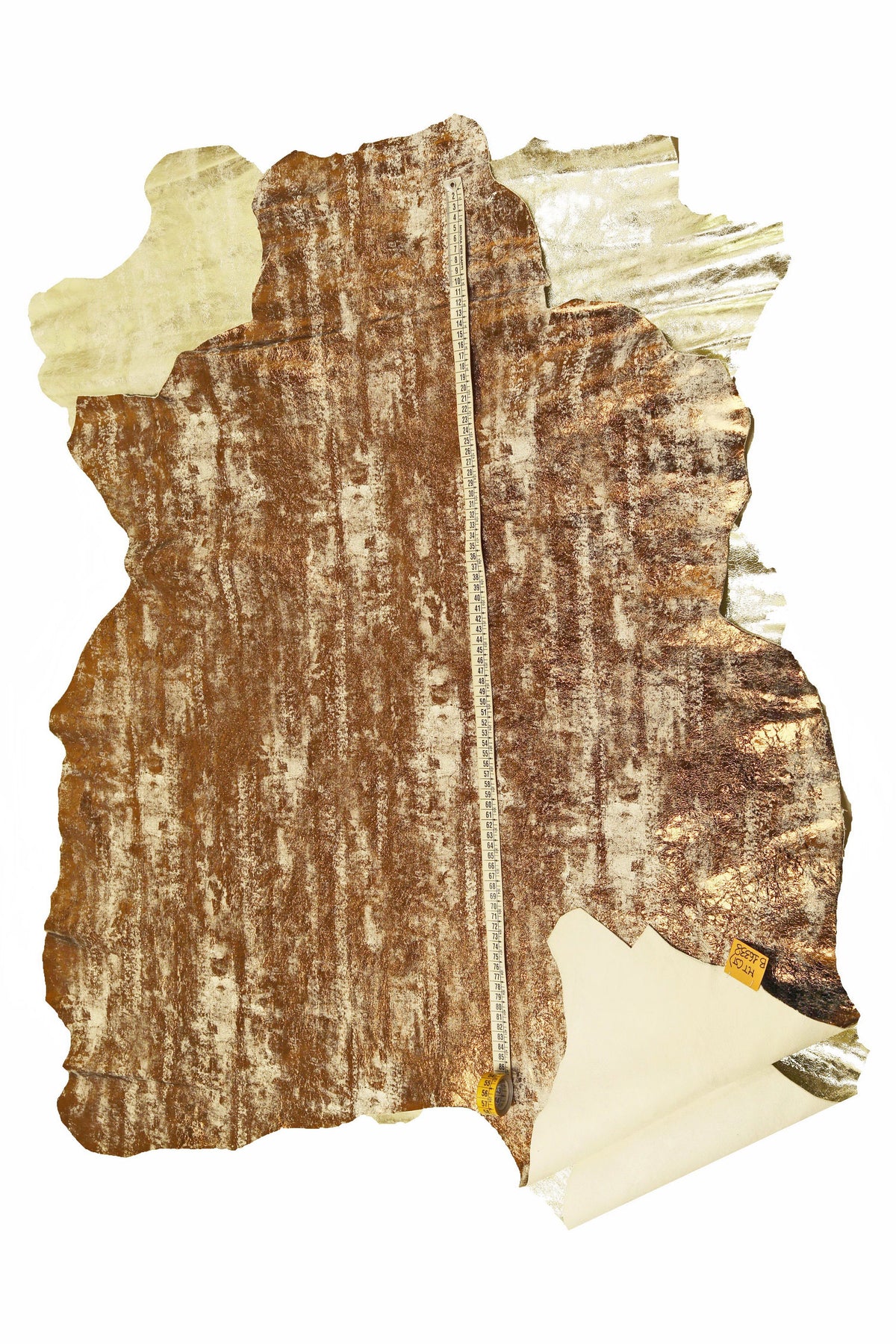 Vintage Distressed Bronze Leather Hide, Aged Metallic Leather, Weathered Antique Finish for Bags B16338-MT(st) La Garzarara