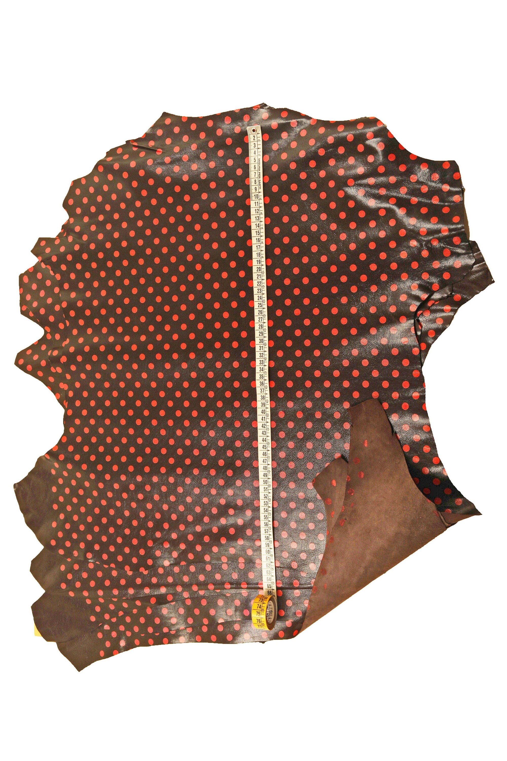 POLKA dots printed leather skin, glossy tiny pebble grain goatskin, soft textured skin, 0.7-0.8 mm B16344-ST La Garzarara