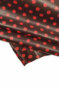 POLKA dots printed leather skin, glossy tiny pebble grain goatskin, soft textured skin, 0.7-0.8 mm B16344-ST La Garzarara