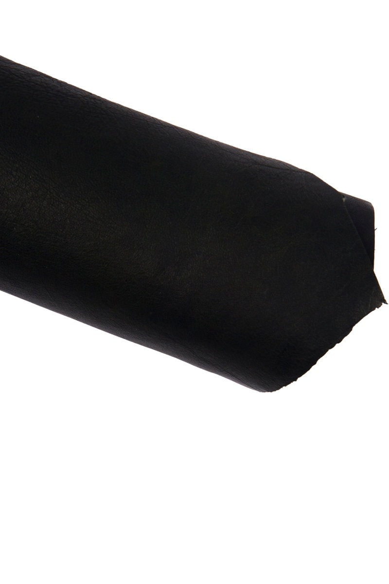 Green goat leather skin vegetable tanned CRINKLED effect, distressed soft goatskin with light dark shades 0.7–0.9 mm B16479-VT La Garzarara