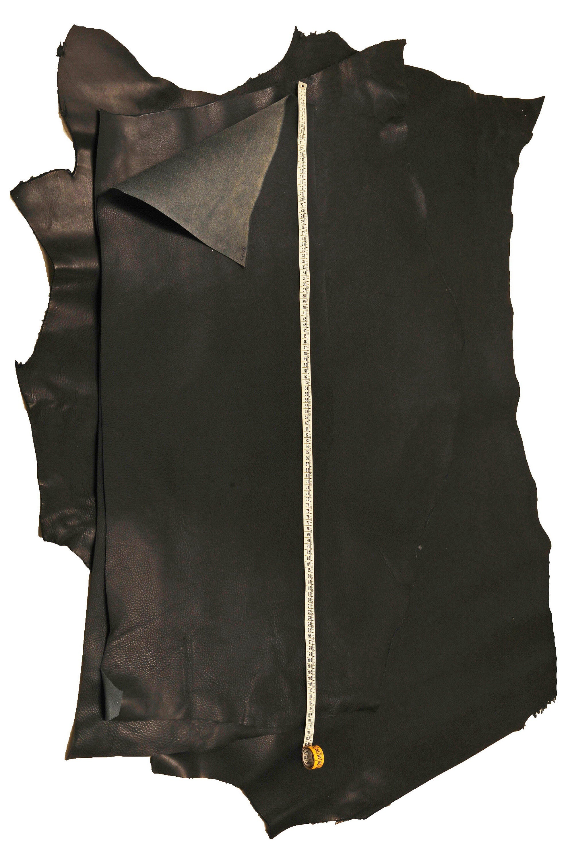 Soft thick Blue cow leather hide, smooth semi gloss leather skin for bags and accessories, soft grain veg leather B16384-VT La Garzarara
