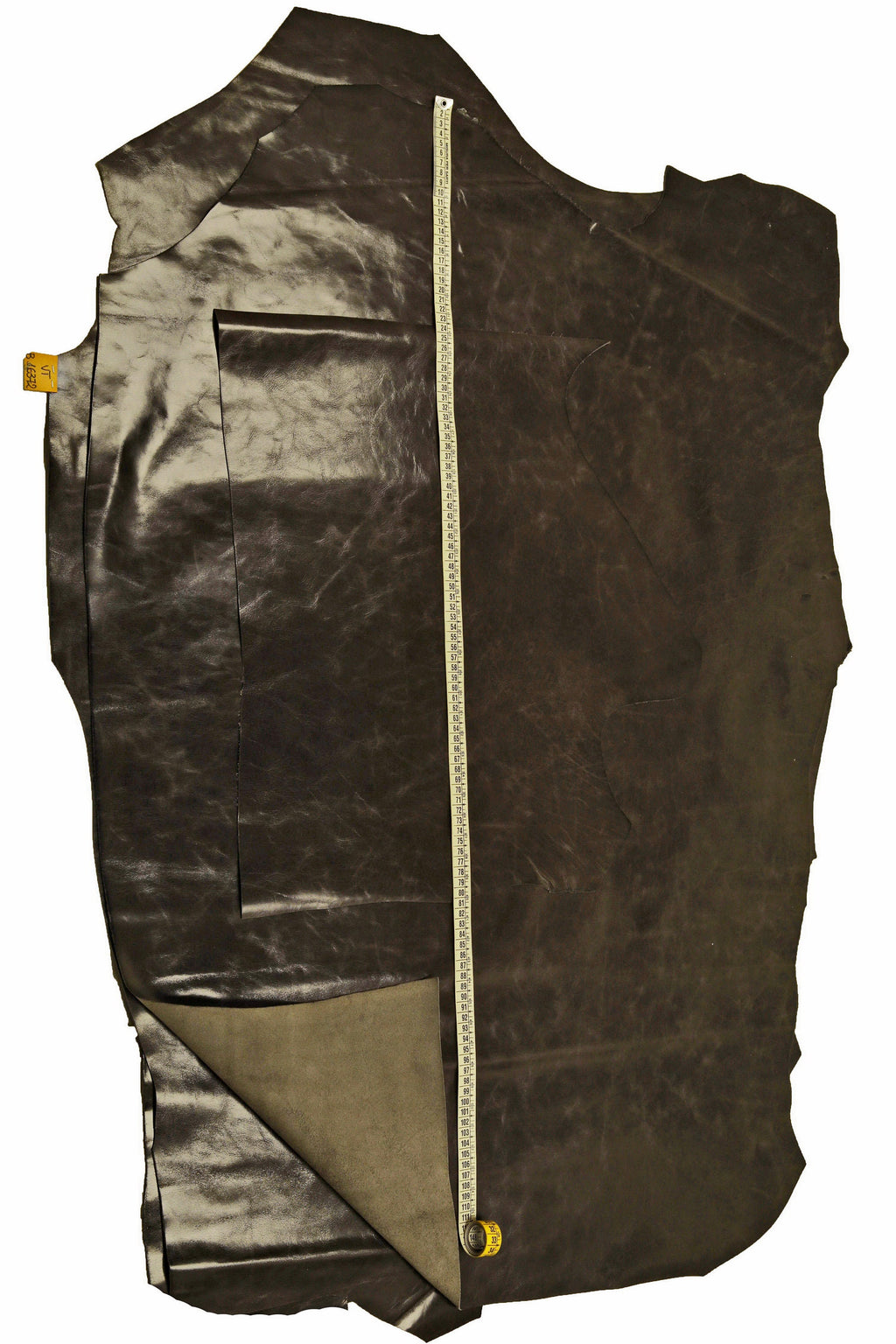 Gray pull up calf leather skin, soft glossy cowhide hide with light dark tone variation 0.7–1.0 mm B16372-VT La Garzarara