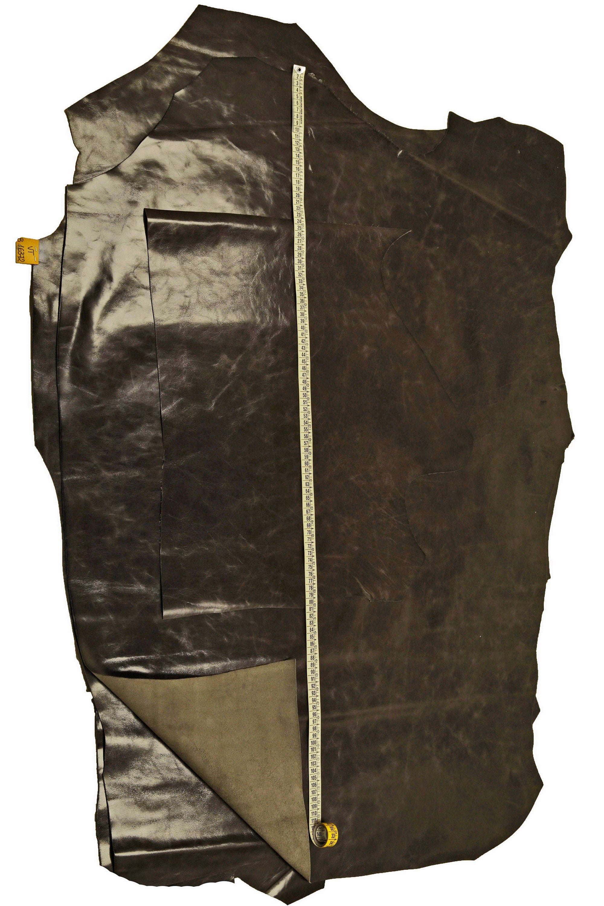 Gray pull up calf leather skin, soft glossy cowhide hide with light dark tone variation 0.7–1.0 mm B16372-VT La Garzarara