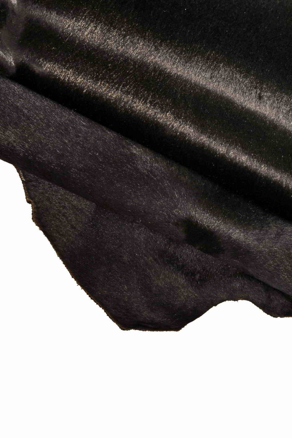 Black acid wash hair on leather hide, metallic pony calfskin vintage distressed metal skin B14206-CV La Garzarara