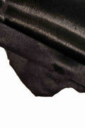 Black acid wash hair on leather hide, metallic pony calfskin vintage distressed metal skin B14206-CV La Garzarara