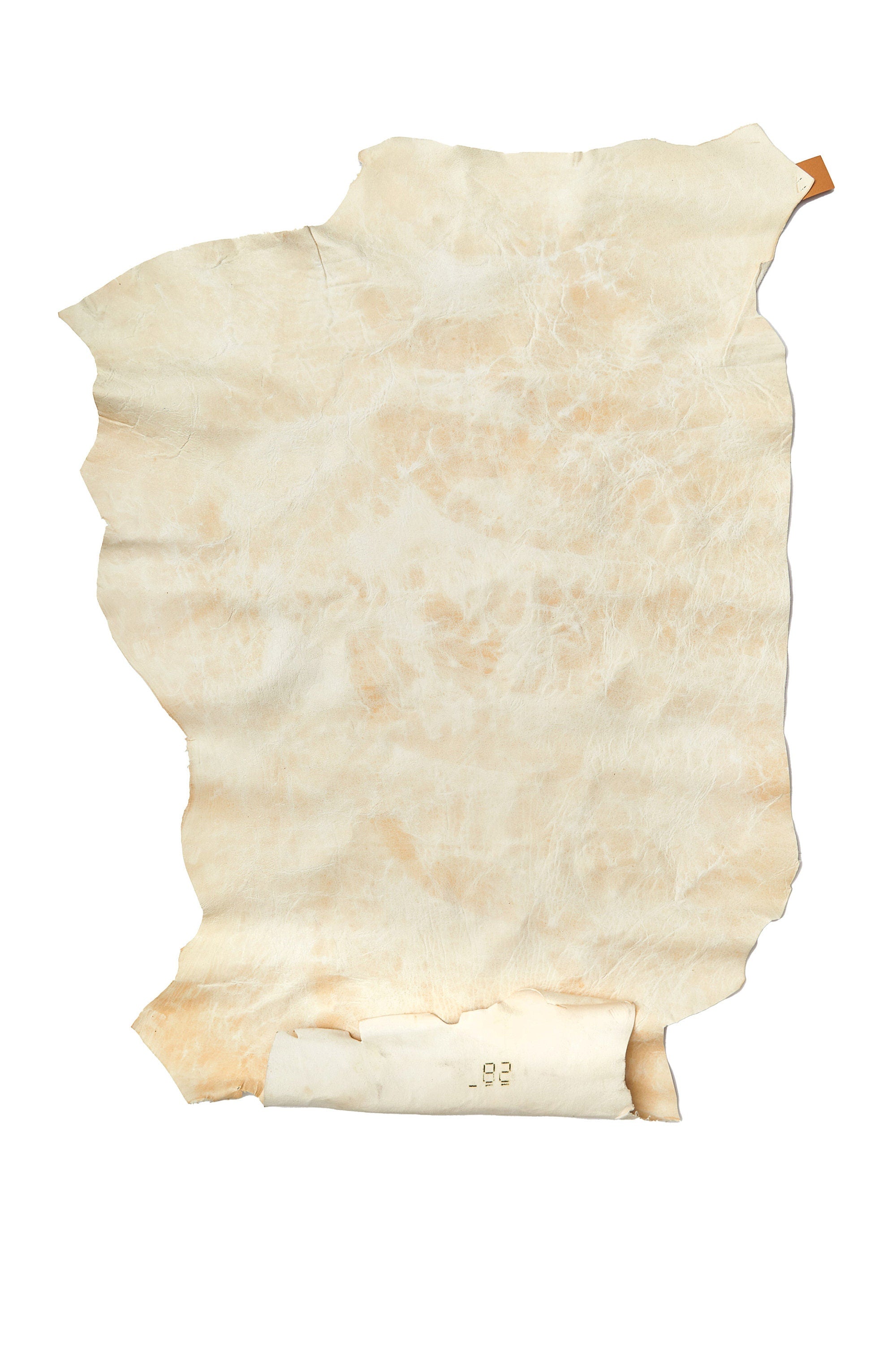 White milk distressed leather skin, pull up wrinkled glittered sheepskin, vintage cream soft skin 0.7 - 0.9 mm B16509-VT La Garzarara