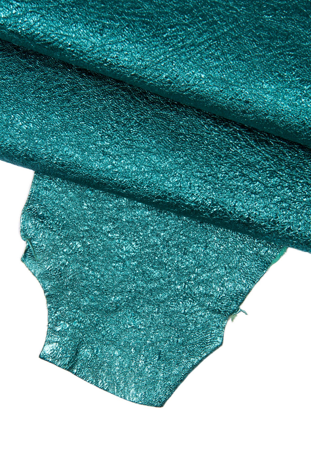 PETROLEUM green leather skin, wrinkled metallic goatskin, bright soft skin, 0.9 - 1.0 mm B16451-MT La Garzarara