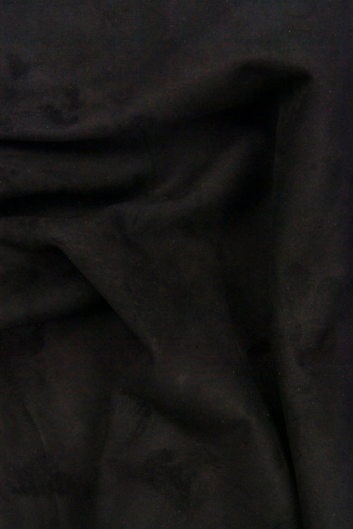 Black SUEDE Goat leather skin, classic soft suede hide, Black silky velvety goatskin 0.7 0.9 mm B16429-TB La Garzarara