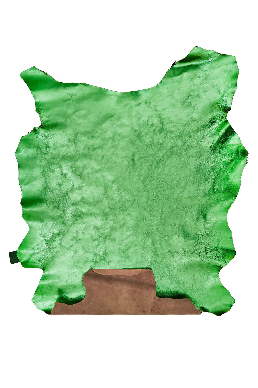 Emerald GREEN leather skin, smooth metallic goatskin, glossy soft hide for crafter and diy projects B16627-MT La Garzarara