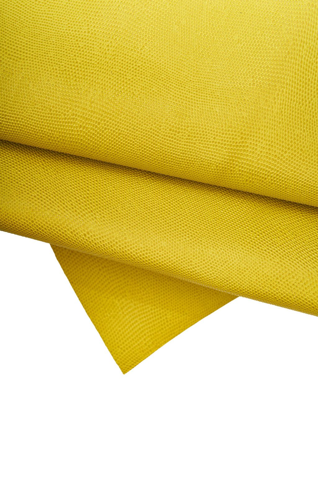 YELLOW embossed LIZARD leather hide, glossy reptile printed cowhide, classic tejus slightly stiff calfskin B16602-ST La Garzarara