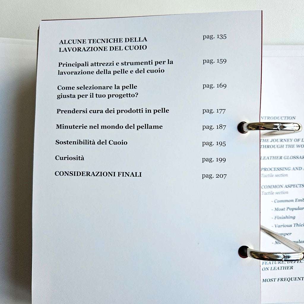 Tactile Leather Book, Real Leather Samples and Leather Guide, Italian English Book for Leathercraft -ENGLISH LANGUAGE-!