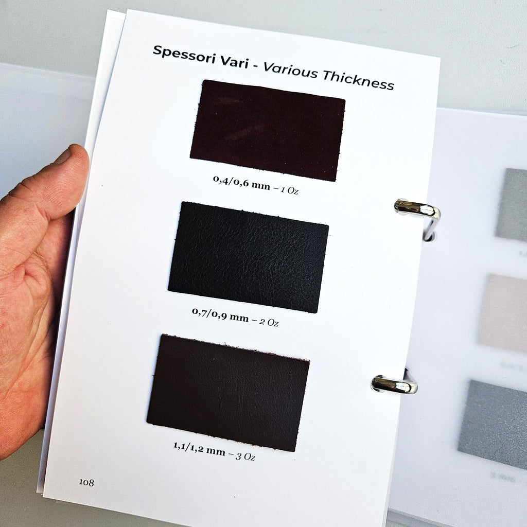 Tactile Leather Book, Real Leather Samples and Leather Guide, Italian English Book for Leathercraft -ENGLISH LANGUAGE-!