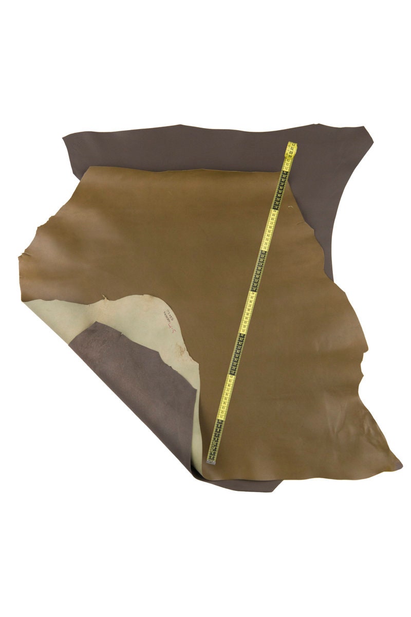 Soft LAMBSKIN NAPPA leather skin hide olive taupe, smooth 0.8-1.0 mm garment leather for jackets B16473-TU La Garzarara
