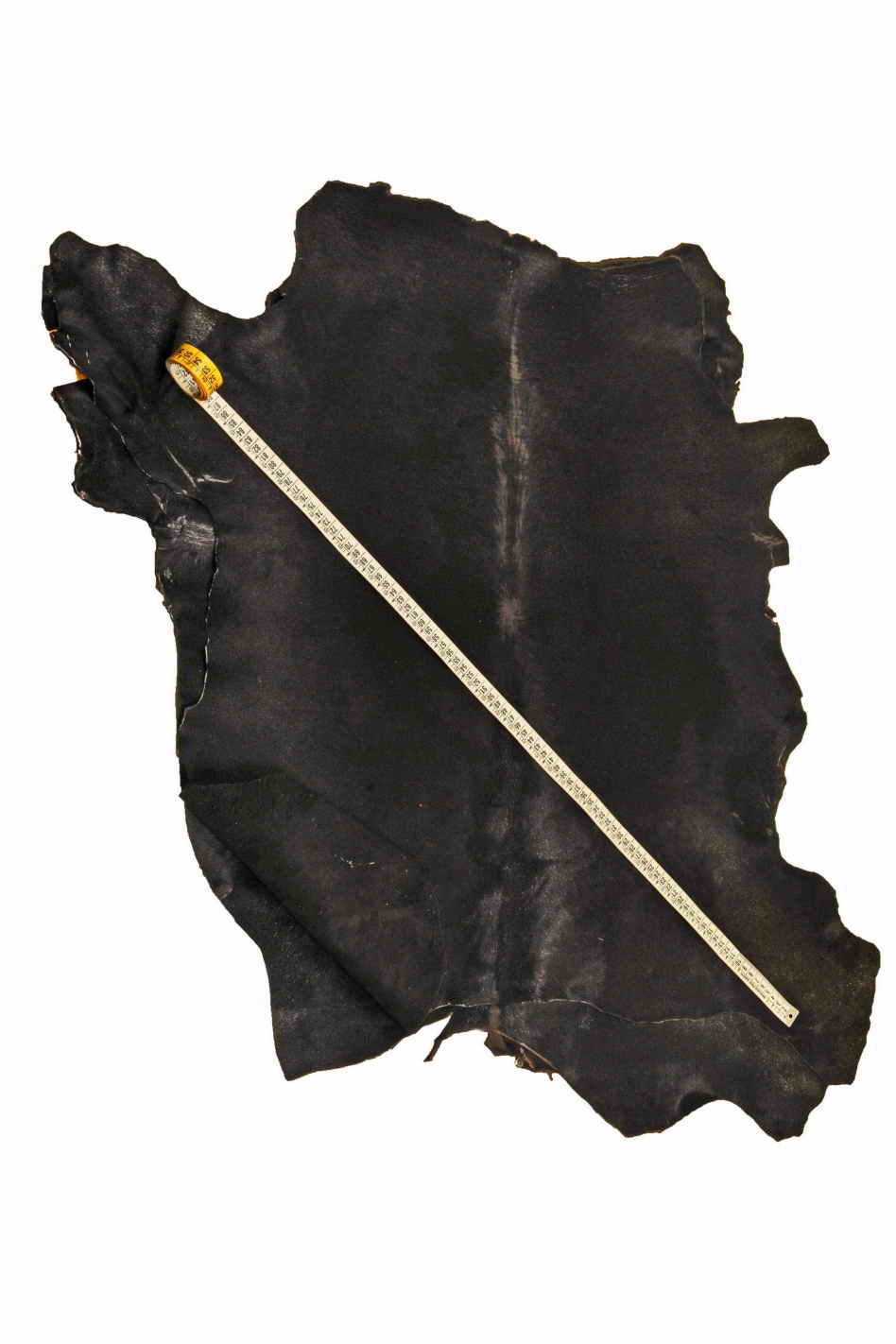 Black acid wash hair on leather hide, metallic pony calfskin vintage distressed metal skin B14206-CV La Garzarara