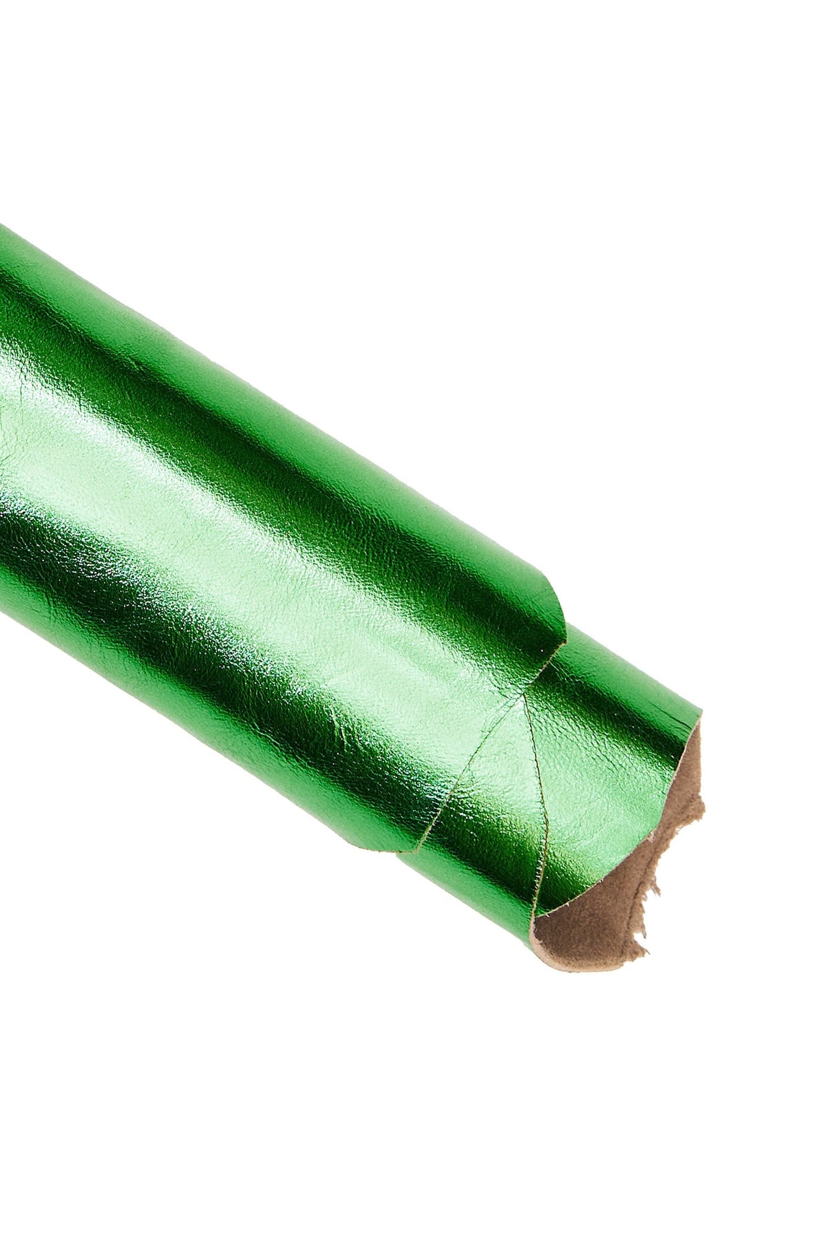 Emerald GREEN leather skin, smooth metallic goatskin, glossy soft hide for crafter and diy projects B16627-MT La Garzarara