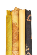 Italian Haircalf Leather Bundle Hair on Leather Hides Yellow Beige Black Premium Leather skins Set B16612-CV La Garzarara