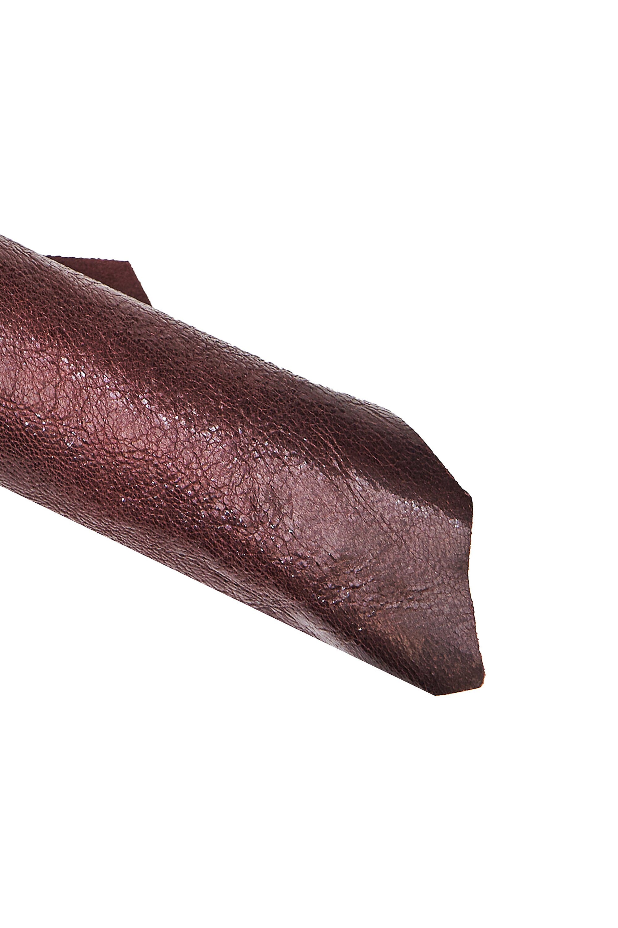 Glossy Distressed burgundy goatskin leather, soft vintege look leather skin for bags and accessories 0.8–1.0 mm B16510-VT La Garzarara