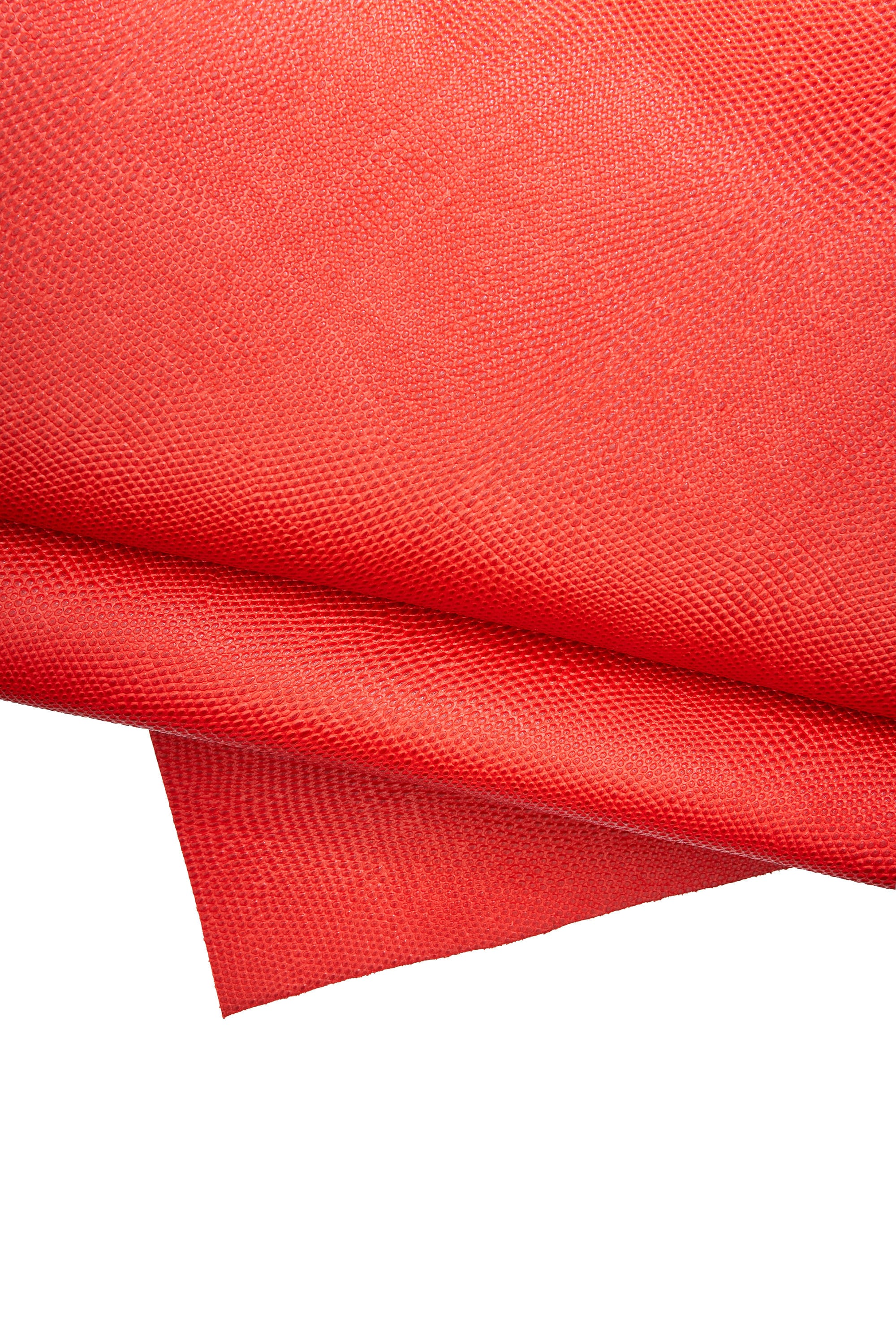 Scarlet Red Reptile Embossed Leather hide, Premium lizard, printed cowhide, Textured Leather B16604-ST La Garzarara