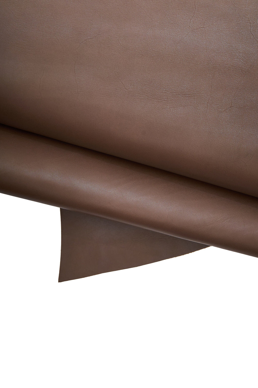 Brown SMOOTH leather hide, classic cowhide with slightly shaded, solid color calfskin with light neutral wax B16541-TU La Garzarara
