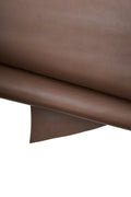 Brown SMOOTH leather hide, classic cowhide with slightly shaded, solid color calfskin with light neutral wax B16541-TU La Garzarara