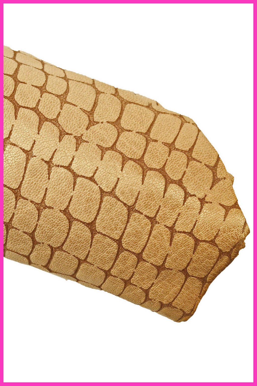 Beige Pearl Crocodile Croco Embossed Goatskin Leather Hide – Soft Reptile Texture Skin for Bags Shoes Luxury Crafts LaGarzarara B16153-VT
