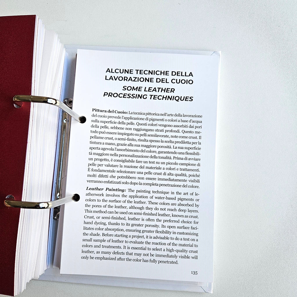 Tactile Leather Book, Real Leather Samples and Leather Guide, Italian English Book for Leathercraft -ENGLISH LANGUAGE-!