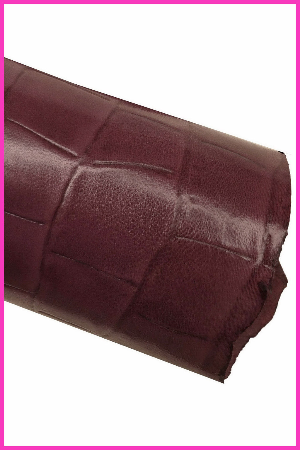 Burgundy/Purple crocodile embossed goat leather hide, reptile textured croco goatskin skin 1.0–1.2 mm for bags B15876-ST La Garzarara
