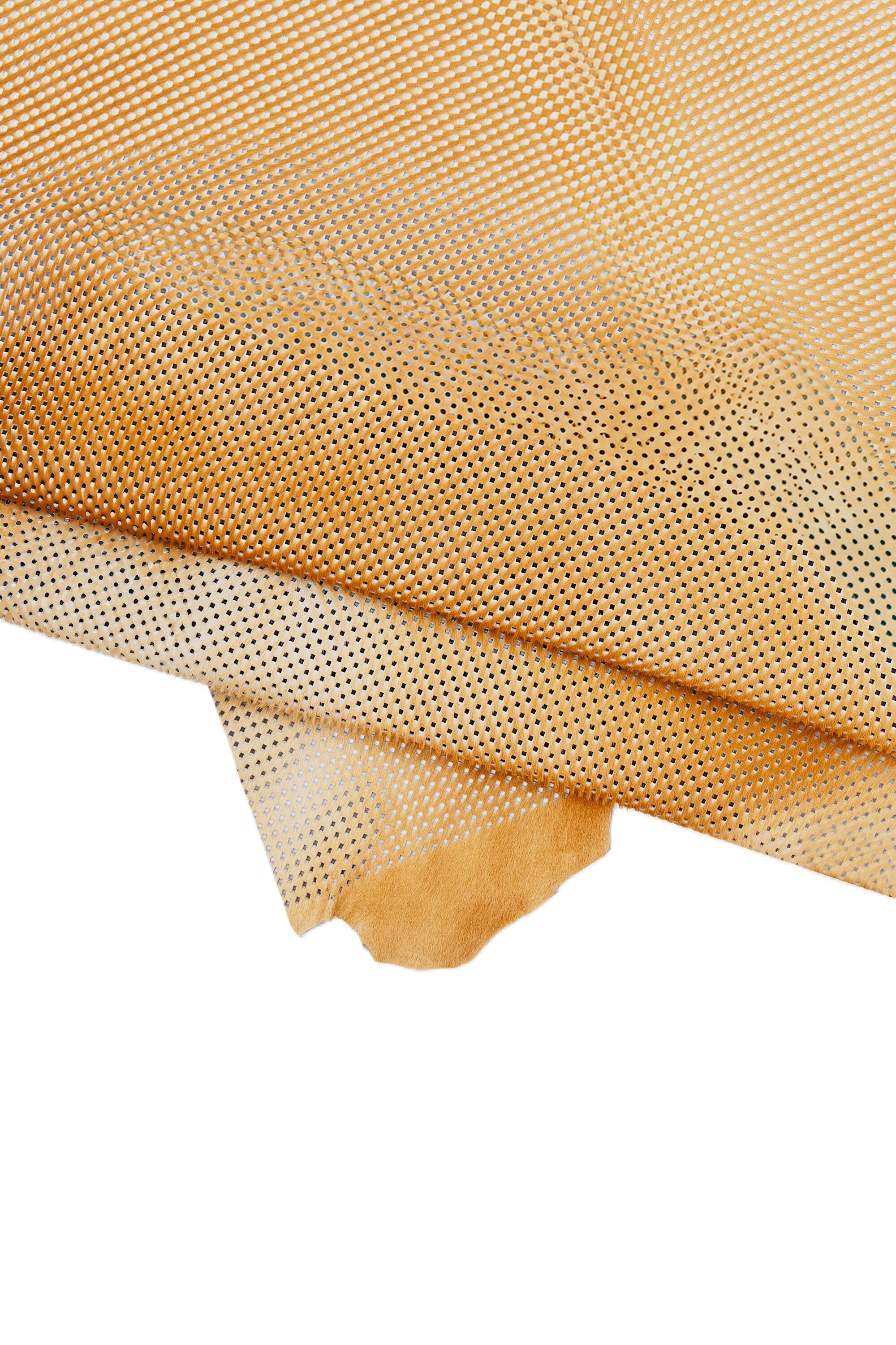 3 Pony hair leather hides beige natural, printed perforated hair on hide, sand honey pattern leather and 1 beige lamb nappa skinB16599-CV