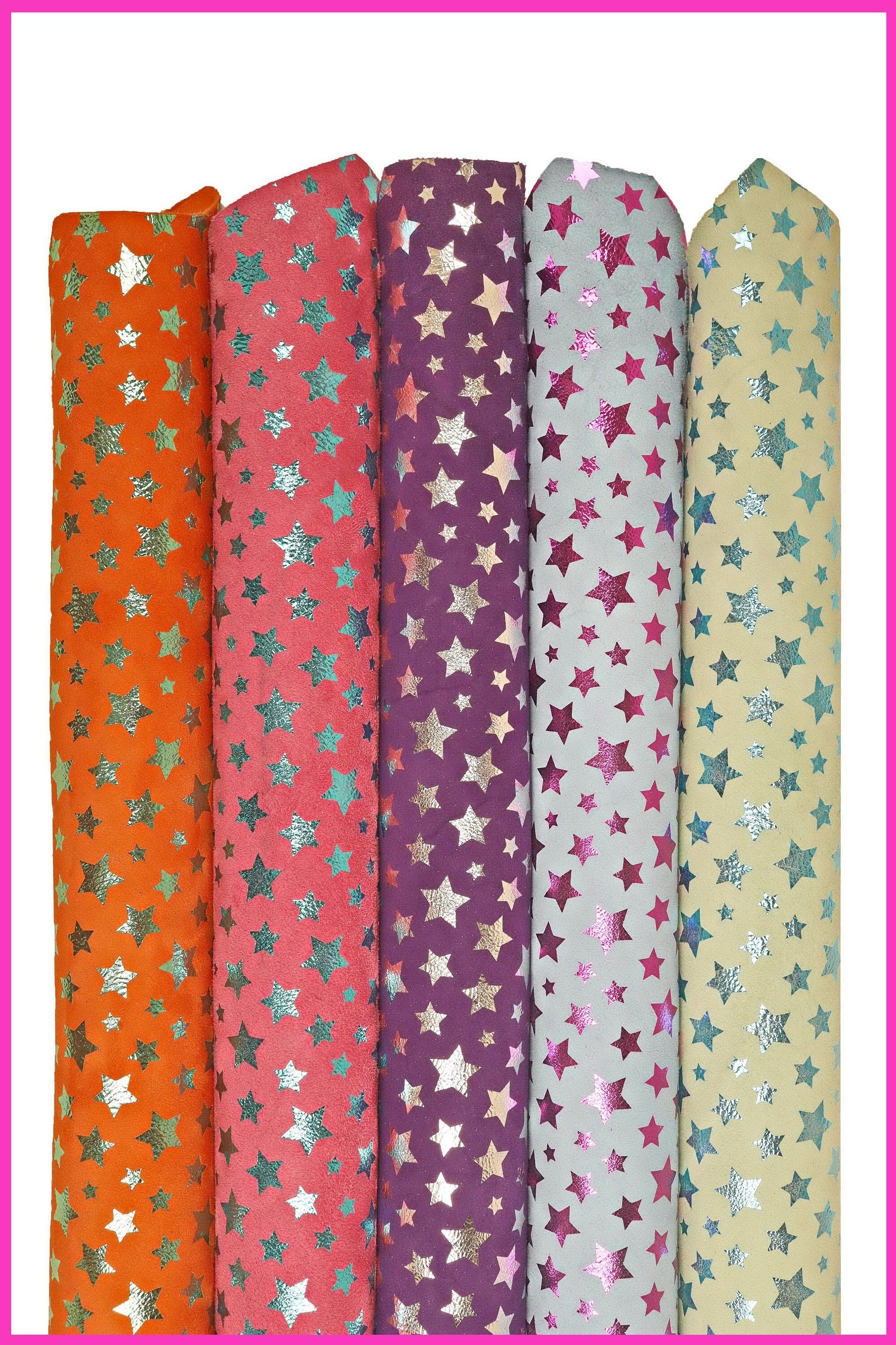 STAR textured suede skins, metallic printed leather skin, soft metallic pattern on hide, 5 colors available B15913-MT(ST)
