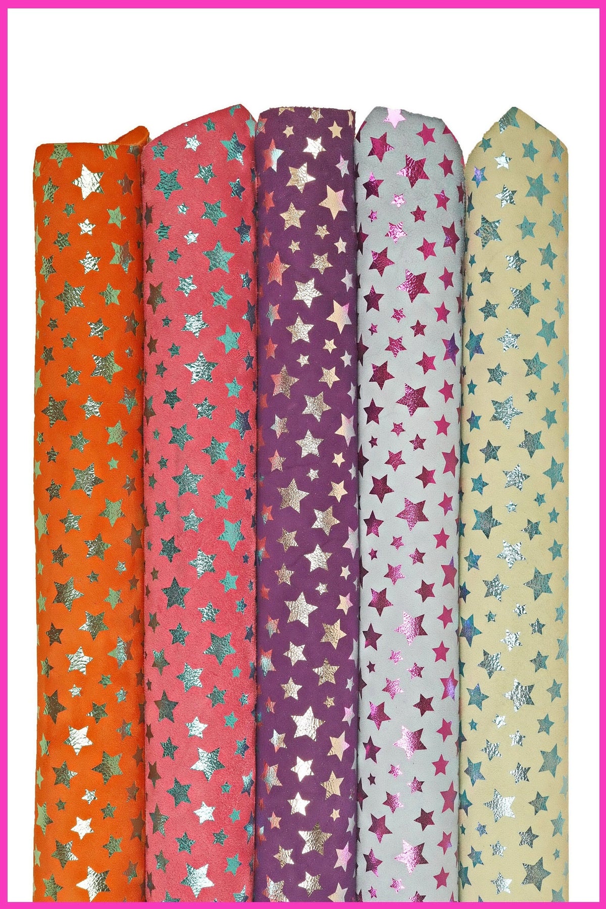 STAR textured suede skins, metallic printed leather skin, soft metallic pattern on hide, 5 colors available B15913-MT(ST)