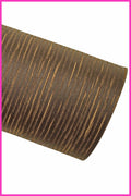 Striped Brown Vintage Leather Hide Stiff Semi-Glossy Laser Engraved Calfskin for DIY Crafting Bags Upholstery B15518-VT La Garzarara