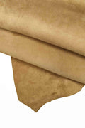 Camel SUEDE leather hides, soft beige velour goat skins for crafter B12863-TU La Garzarara